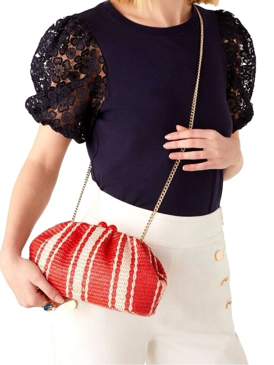 kate spade Handbags - Kate spade scrunchy clutch, crossbody, like new condition